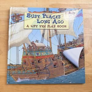 Busy Places Long Ago A Lift the Flap Book Rachel Coombs Hardcover Vintage 2005